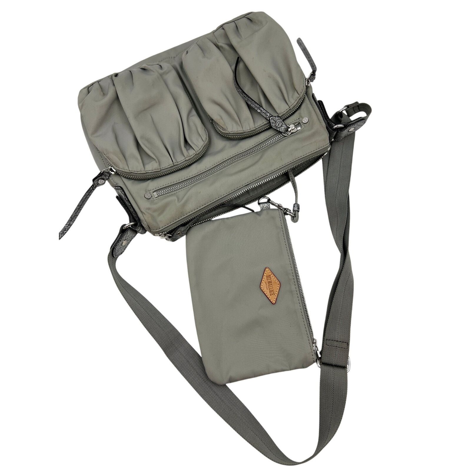 Other MZ Wallace Dawn Paige Crossbody Bag Gray Nylon Size ONE SIZE - 10 Thumbnail