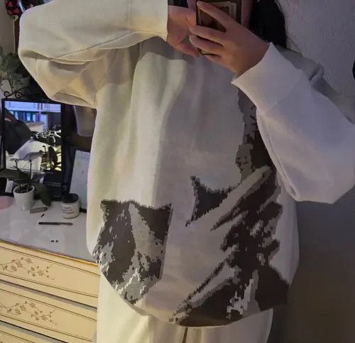 Japanese Brand Man Shadow Graphic Pullover Sweatshirt Size US L / EU 52-54 / 3 - 2 Thumbnail