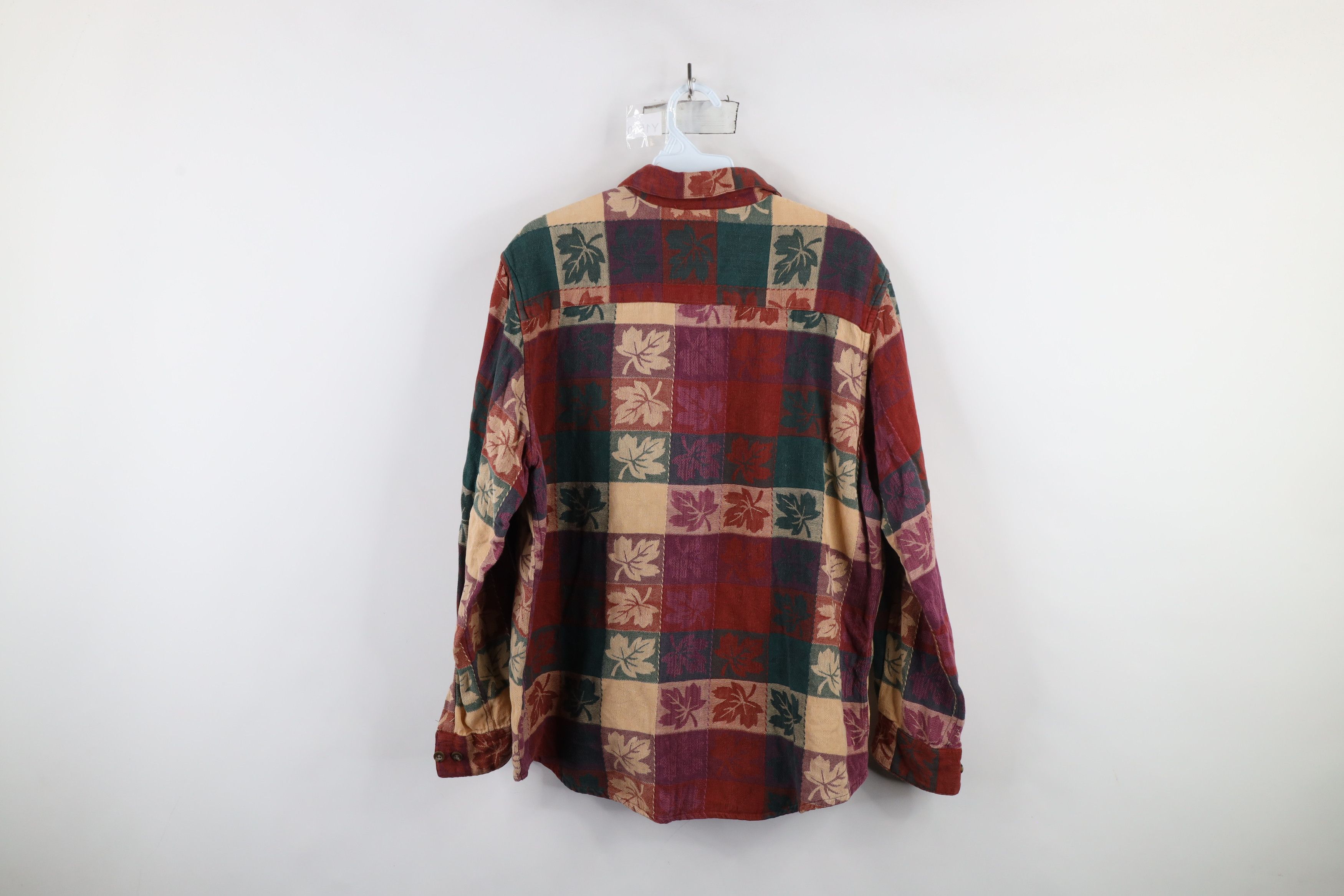 Vintage Vintage 90s Streetwear Nature Leaf Patchwork Button Shirt Size L / US 10 / IT 46 - 8 Thumbnail