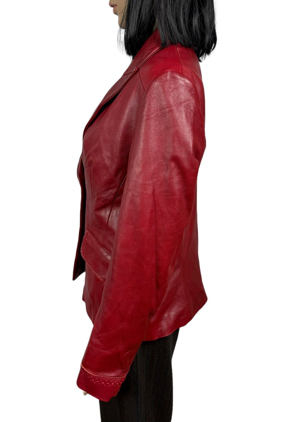 Other Proudfood Real Leather Blazer Jacket Perforated Trim size S Size S / US 4 / IT 40 - 9 Thumbnail