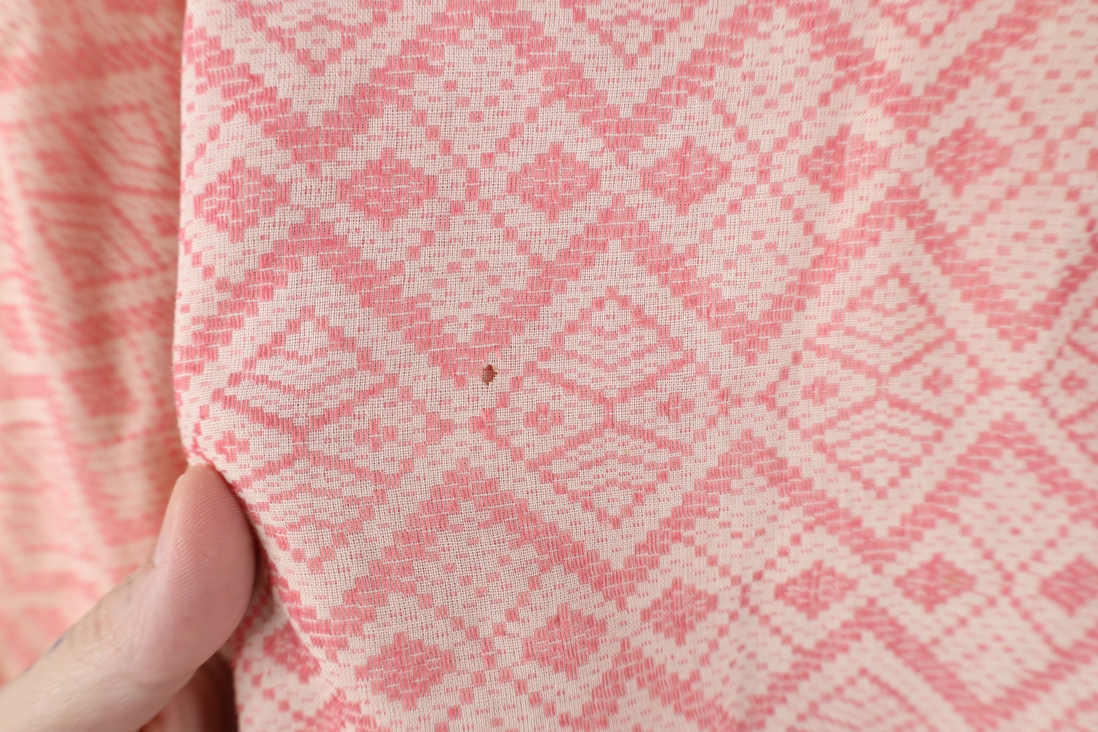 Vintage Vintage 60s Macys Geometric Collared Button Shirt Pink USA Size US XL / EU 56 / 4 - 6 Thumbnail