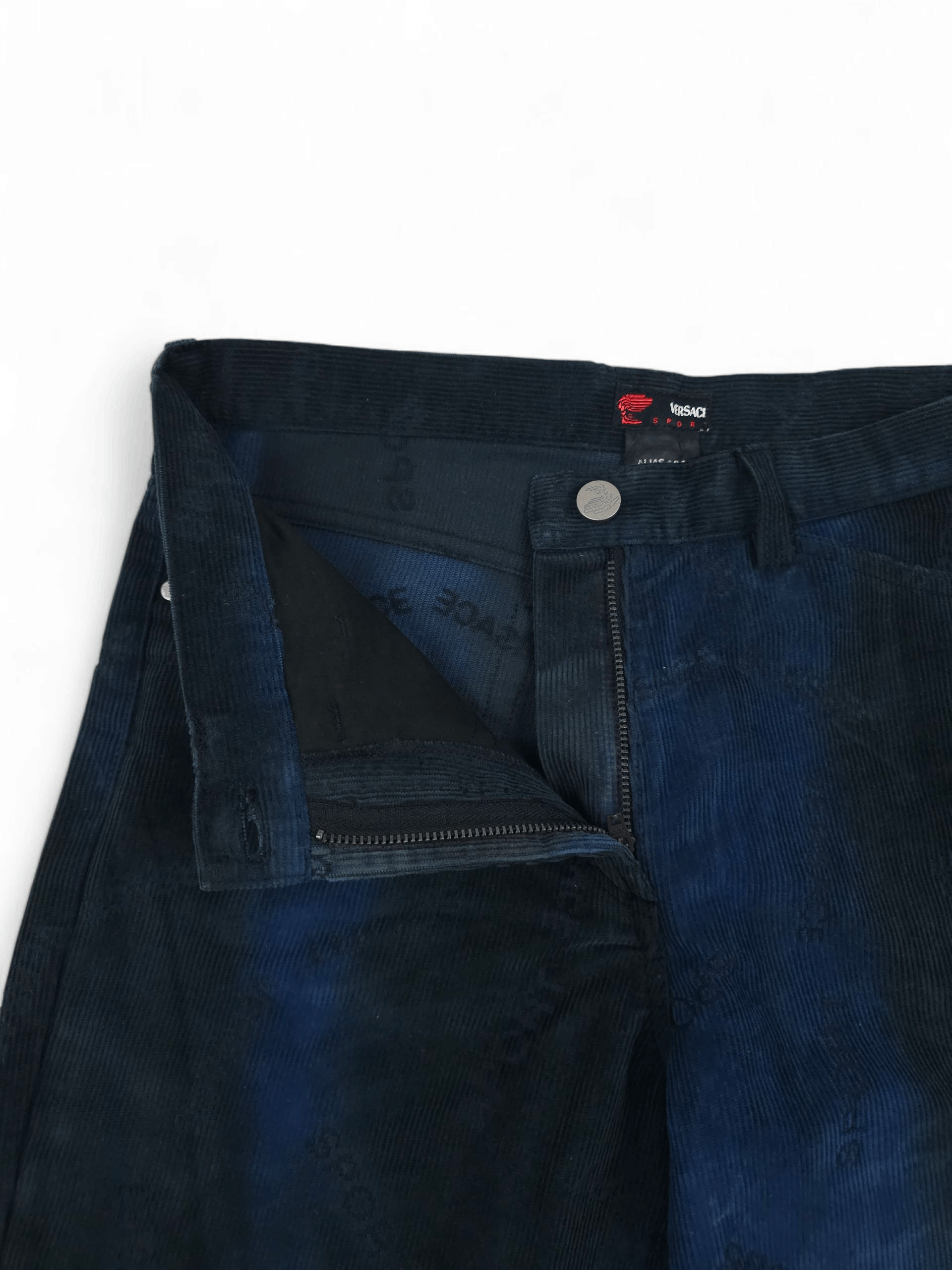 Versace 💎 Vintage Versace Sport Monogram Corduroy Slim Pants Size US 30 / EU 46 - 5 Thumbnail