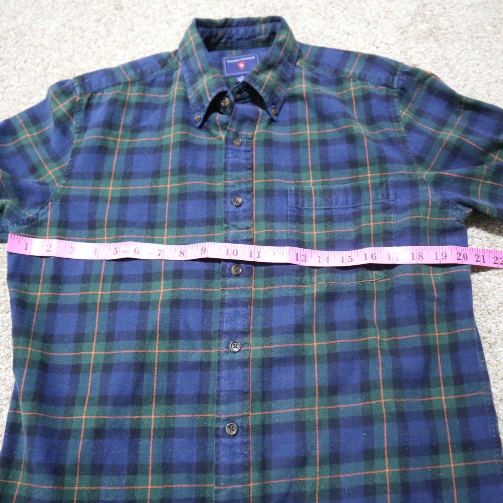 Vintage Saddlebred Shirt Button-Up Plaid Blue Green 100% Cotton Mens Size M Medium Casual Shirt Front-Button Men Saddlebred Size US M / EU 48-50 / 2 - 5 Thumbnail