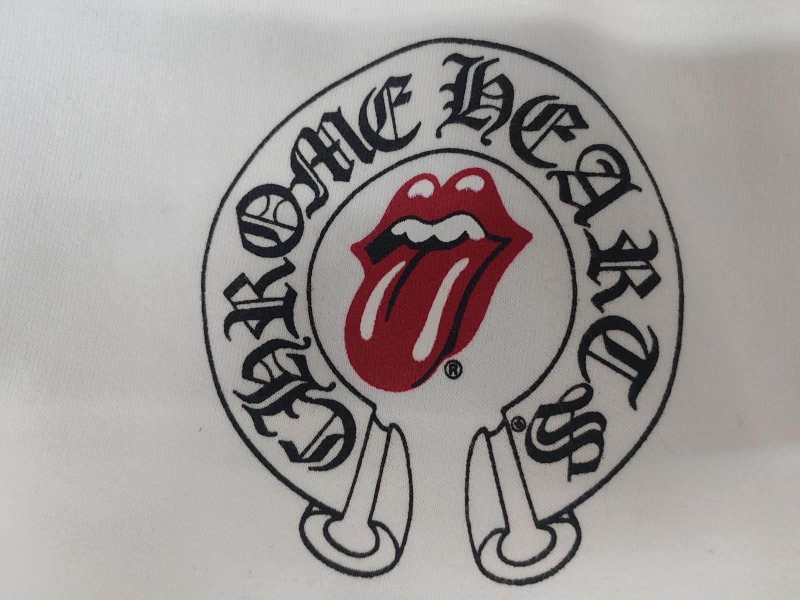 Chrome Hearts Chrome Hearts Rolling Stones Scroll Logo Hoodie in White Size US L / EU 52-54 / 3 - 8 Thumbnail