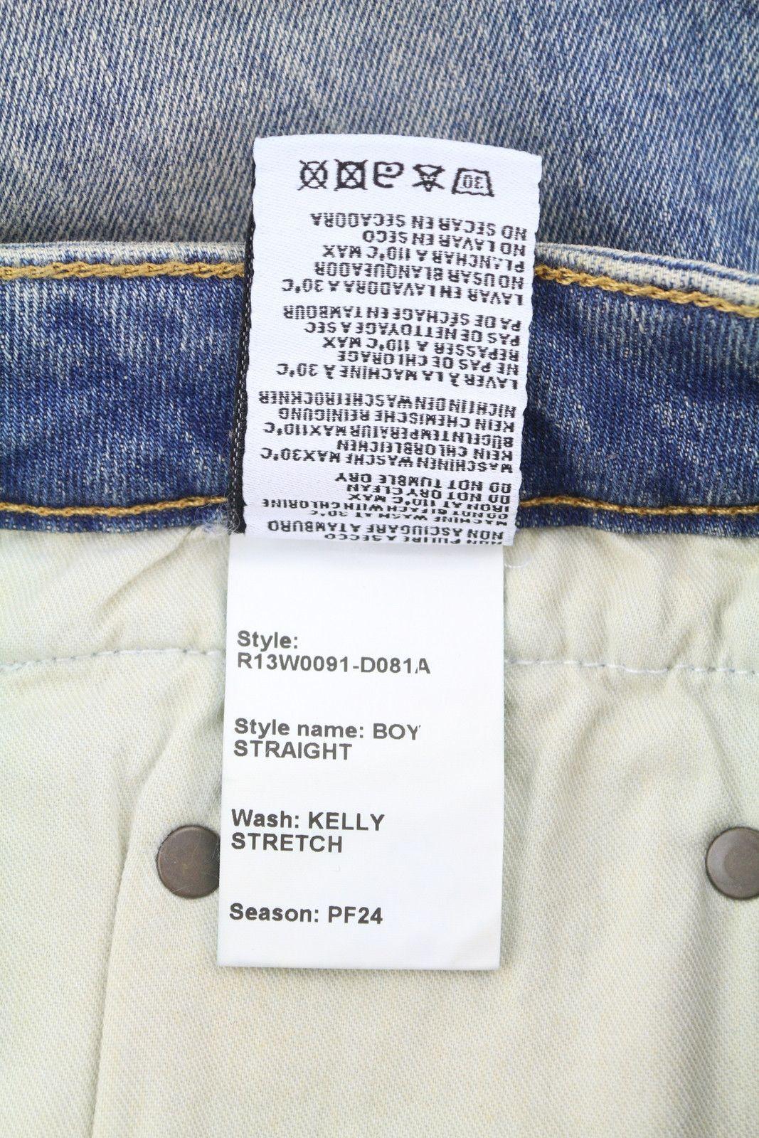 R13 BOY STRAIGHT 28 Kelly Faded Blue RRP699 87183 Size 28" / US 6 / IT 42 - 9 Thumbnail