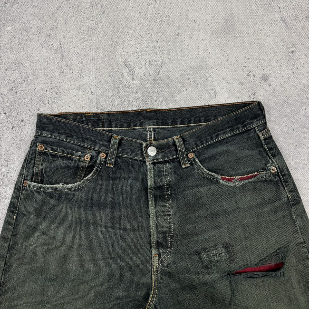 Japanese Brand × Levi's × Vintage Vintage Levi’s 501 Distressed Faded Grunge Avant Garde Jeans Size US 32 / EU 48 - 5 Thumbnail