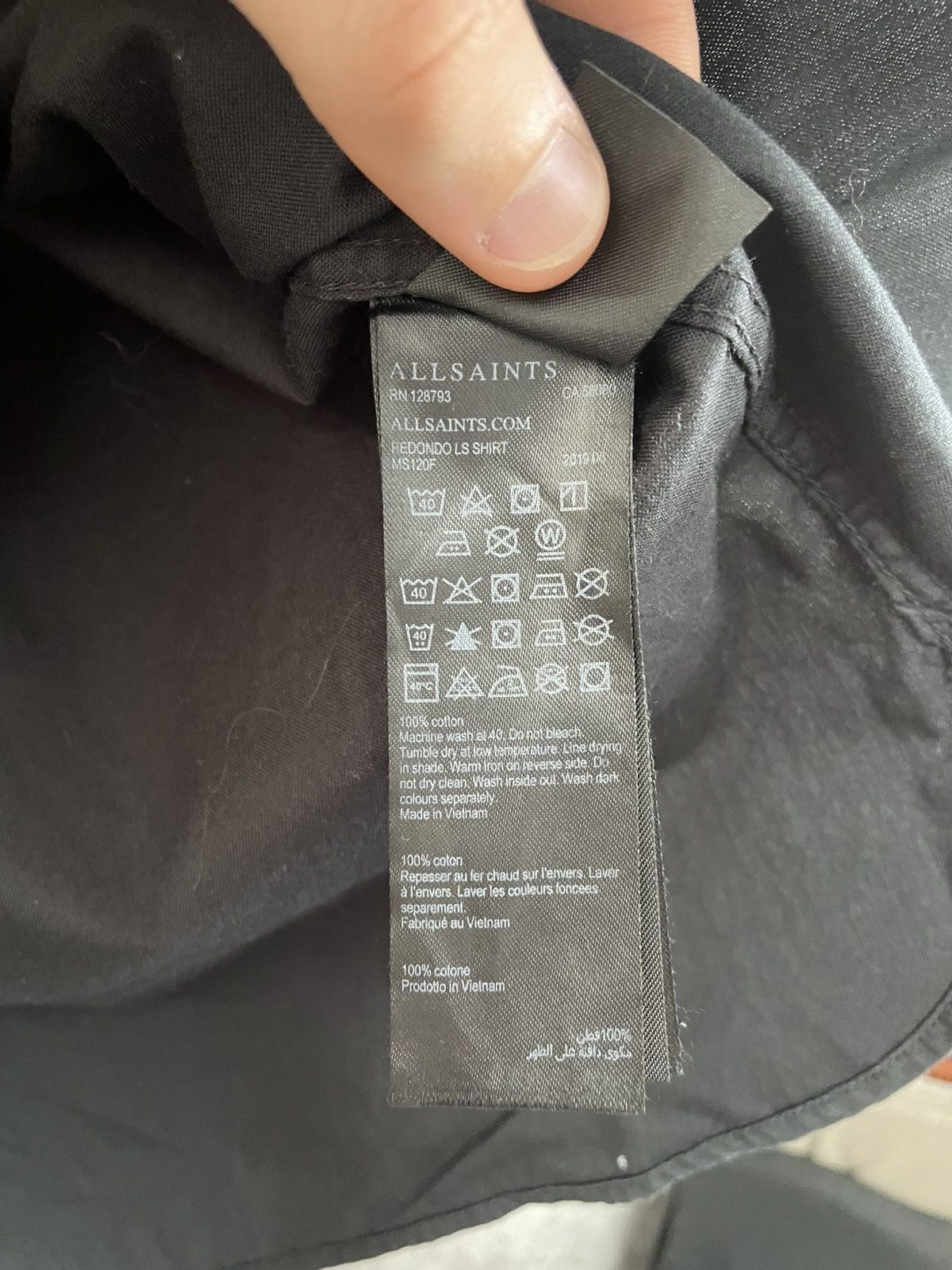 Allsaints Allsaints Basic Black Long Sleeve Shirt Button Up Size US S / EU 44-46 / 1 - 13 Thumbnail