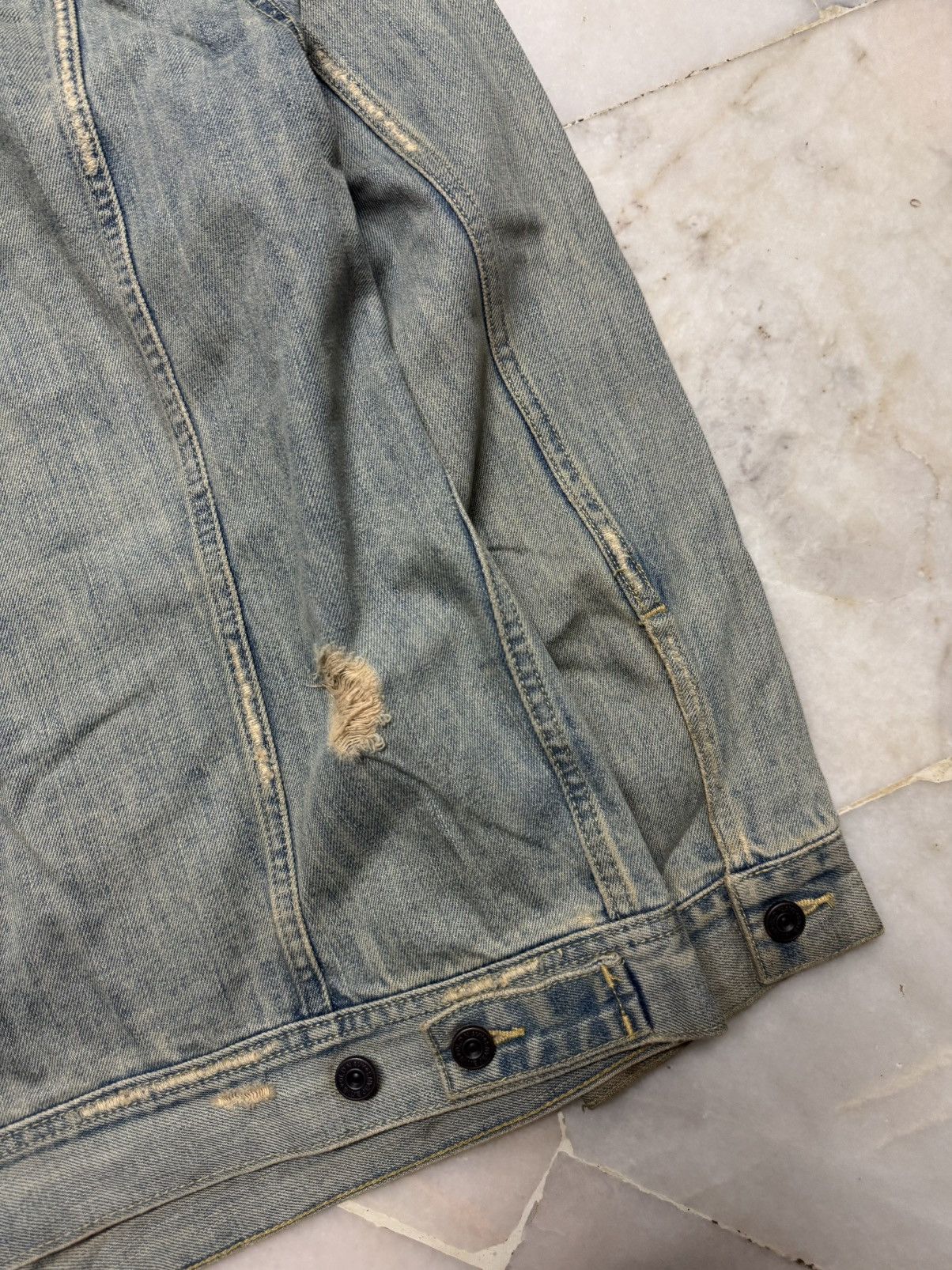 If Six Was Nine 💥GRUNGE💥90s STYLE OLD NAVY DISTRESSED MUDWASH POCKET DENIM Size US XXL / EU 58 / 5 - 23 Thumbnail