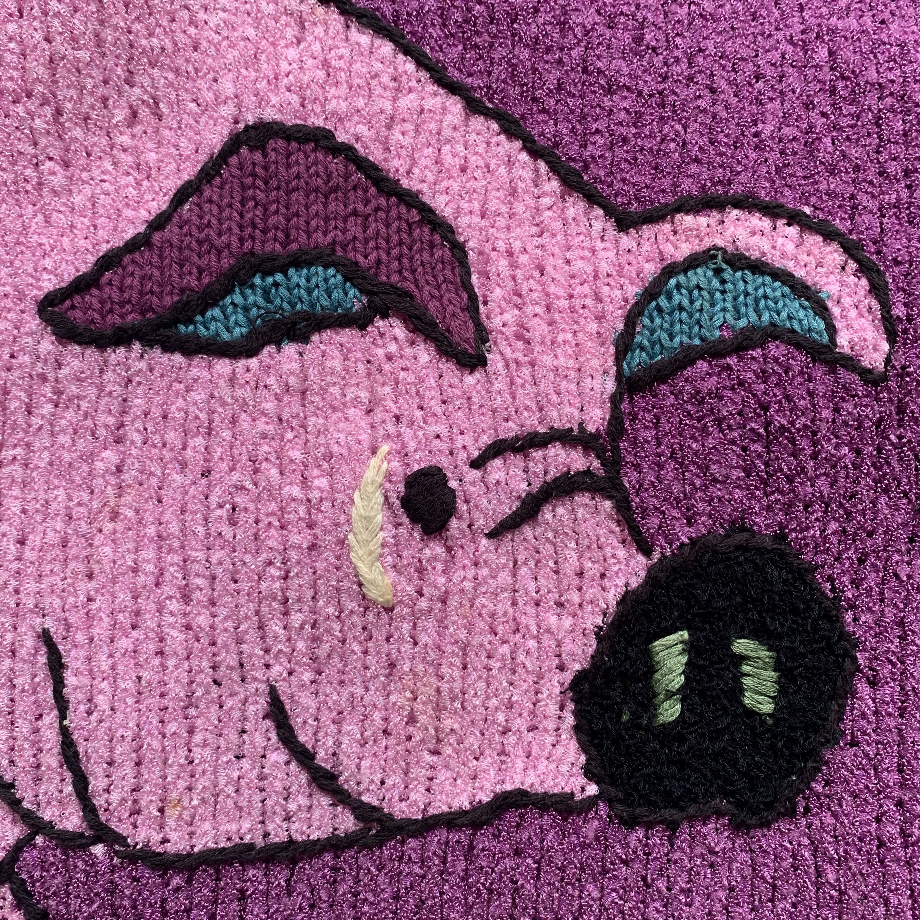 Japanese Brand × Yoshiyuki Konishi 80s Boar Intarsia Pink Hand-Knit Sweater Size US S / EU 44-46 / 1 - 4 Thumbnail
