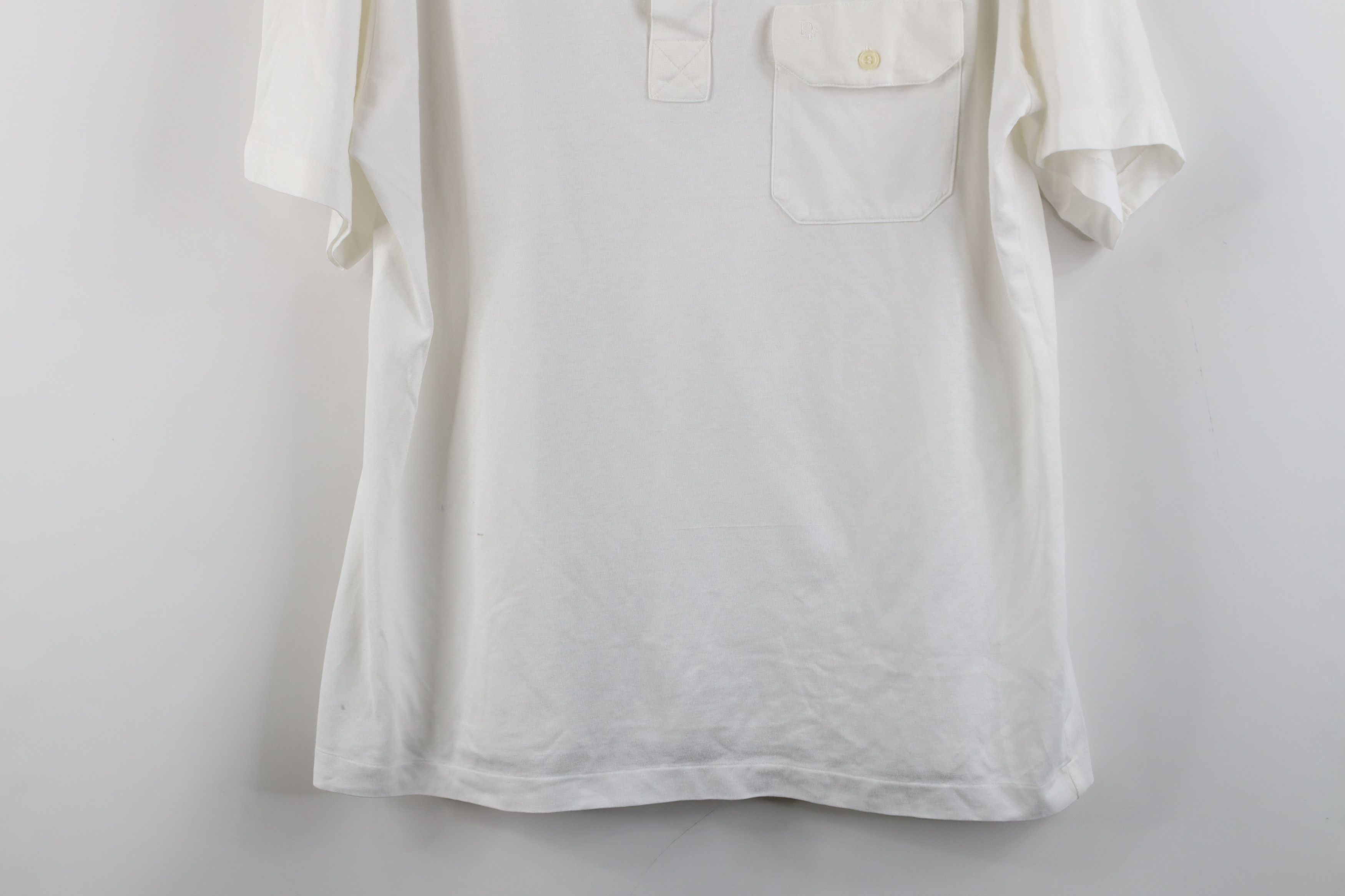 Christian Dior Monsieur × Vintage Vintage 80s 90s Christian Dior Knit Golf Polo Shirt White Size US L / EU 52-54 / 3 - 3 Thumbnail