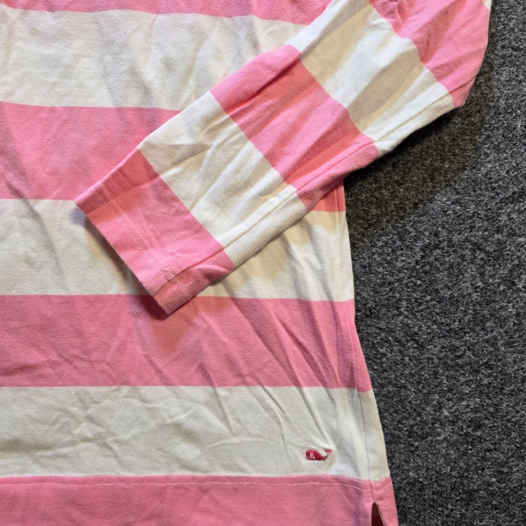Vineyard Vines Vineyard Vines Hoodie Top Womens Size Medium Pink Rugby Stripe Hooded Casual Knit Lightweight Spring Summer Fall Baggy? Size M / US 6-8 / IT 42-44 - 3 Thumbnail