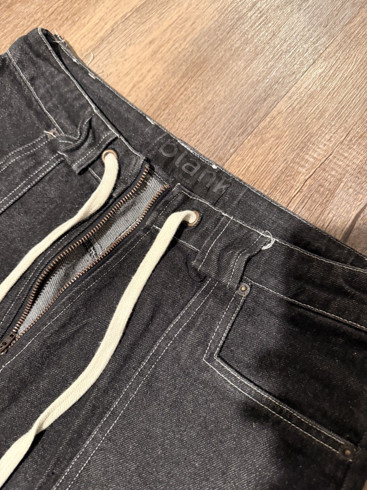 Other Blank Wide Leg Drawstring Jeans | Black Denim | 30x30 Size US 30 / EU 46 - 2 Thumbnail