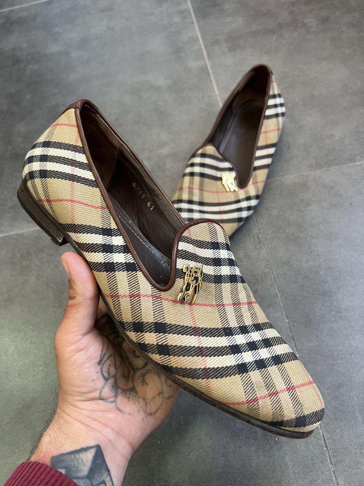 Burberry Burberry Nova Check Felt Loafers Size US 8 / EU 41 - 4 Thumbnail