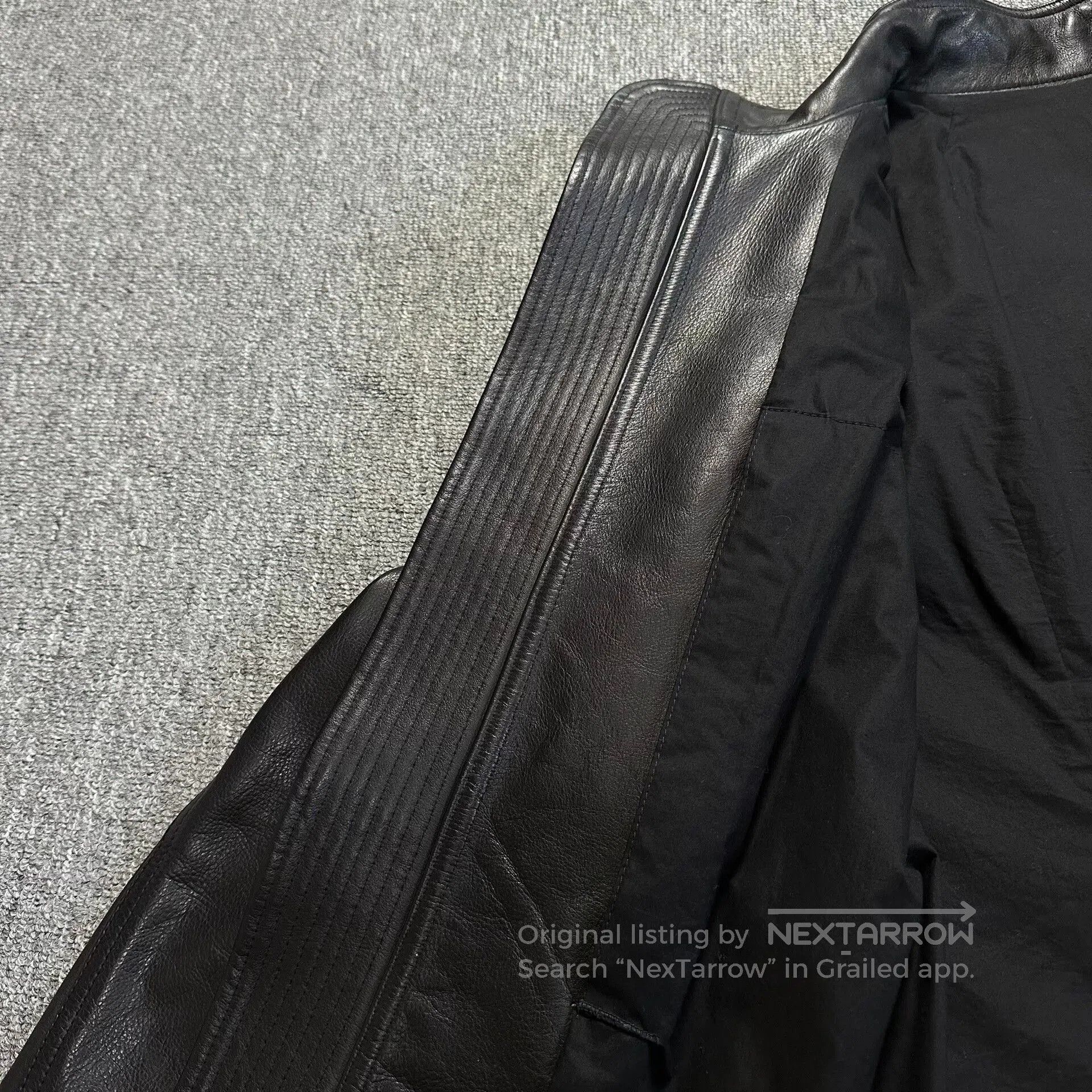 Rick Owens rick owens black leather zip-up jacket. Size US XXL / EU 58 / 5 - 8 Thumbnail