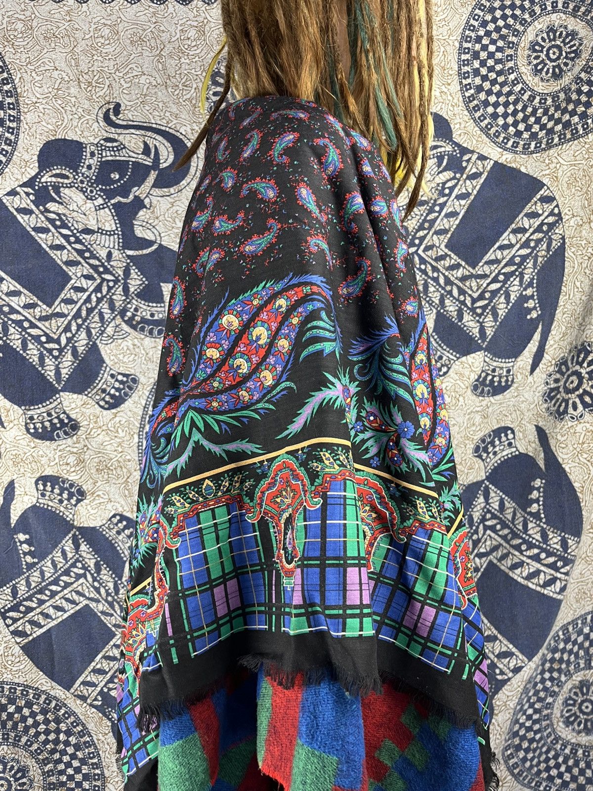 Vintage Vintage Vicki Lynn Bardon Wool Paisley Plaid Scarf Size ONE SIZE - 8 Thumbnail