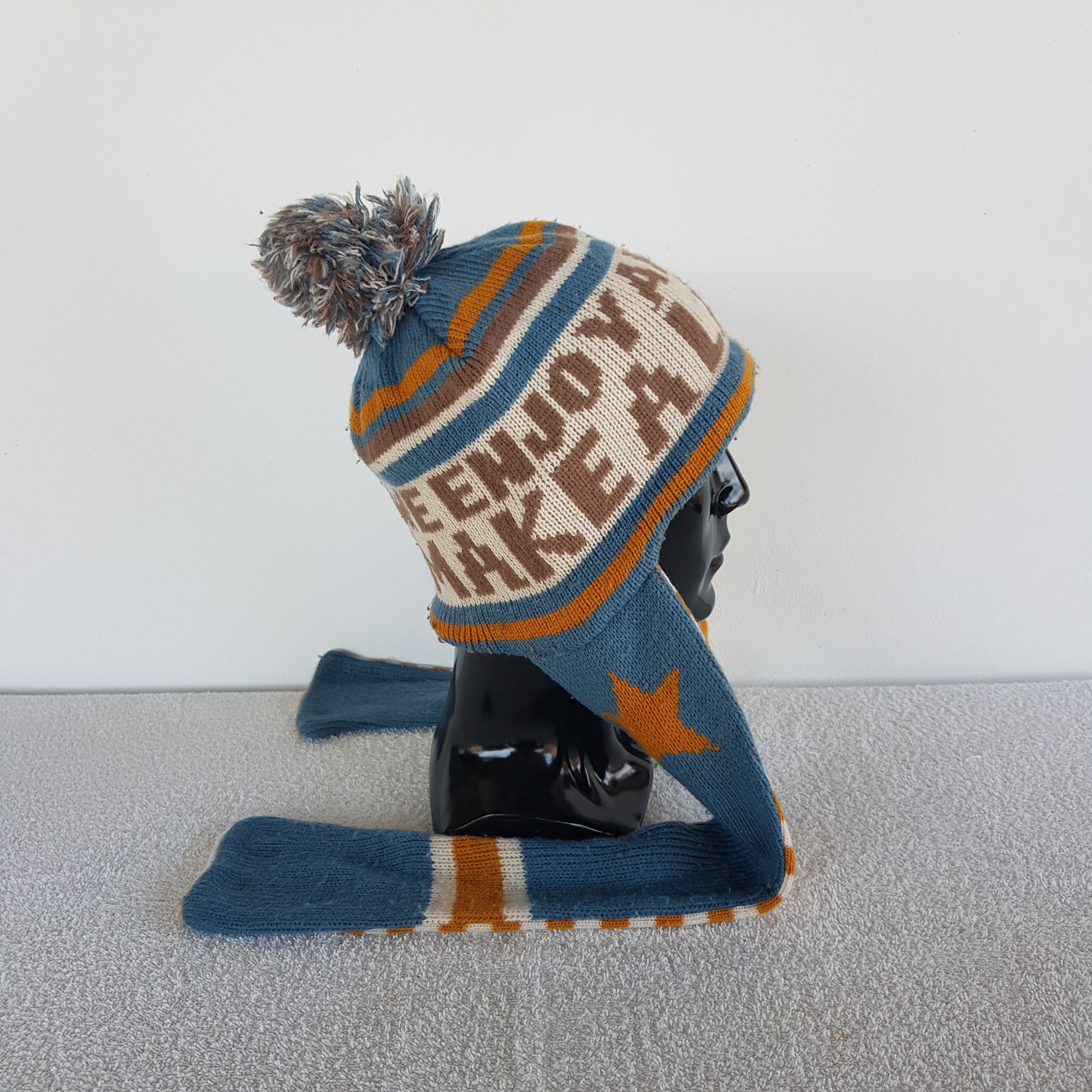 Japanese Brand Vintage Japanese Earflap Beanie Ribbed Knit Snow Caps Hats. Size ONE SIZE - 3 Thumbnail