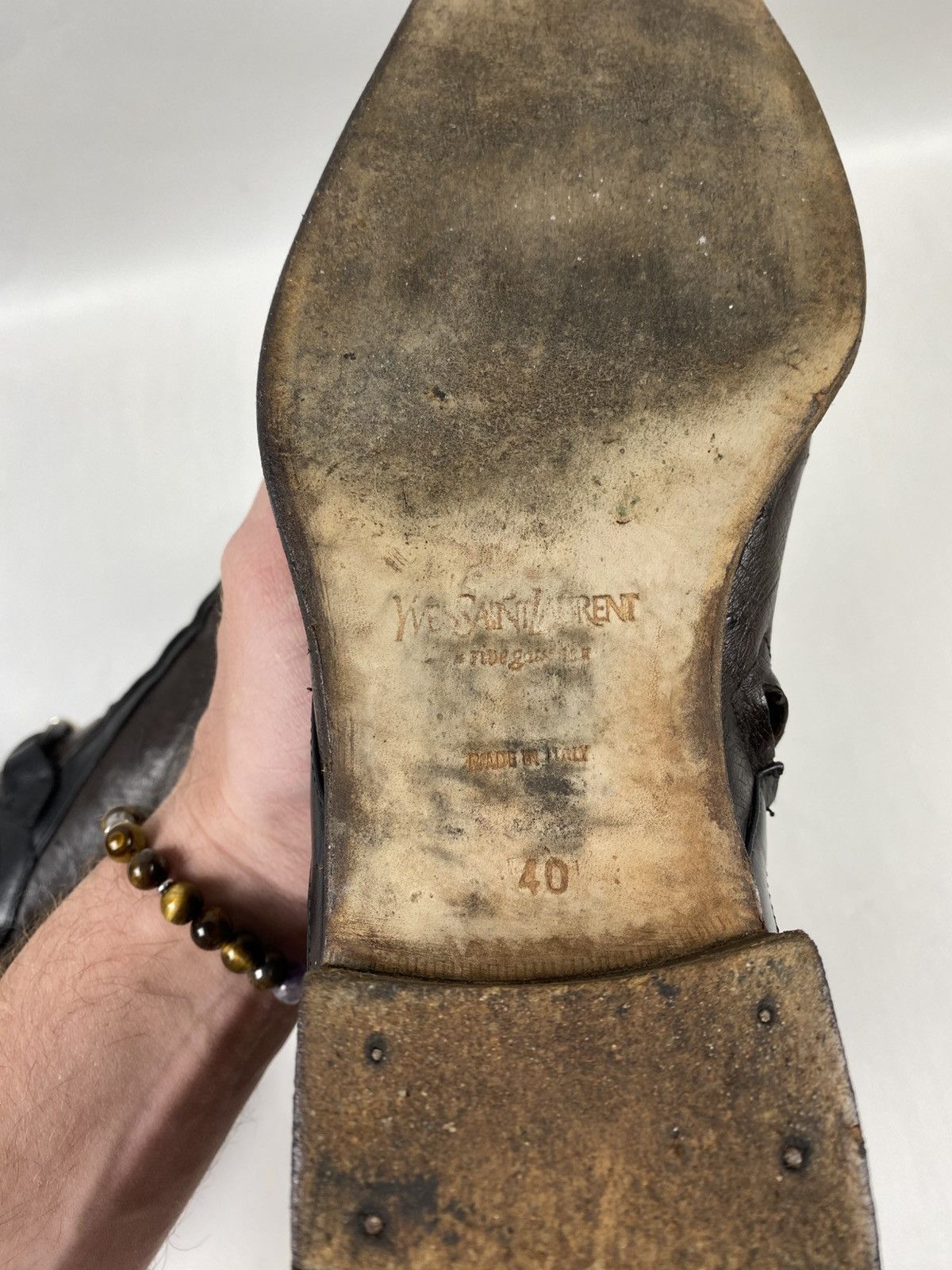 Yves Saint Laurent Archive Yves Saint Laurent Ostrich Skin Heavy Boots Size US 8 / EU 41 - 13 Thumbnail