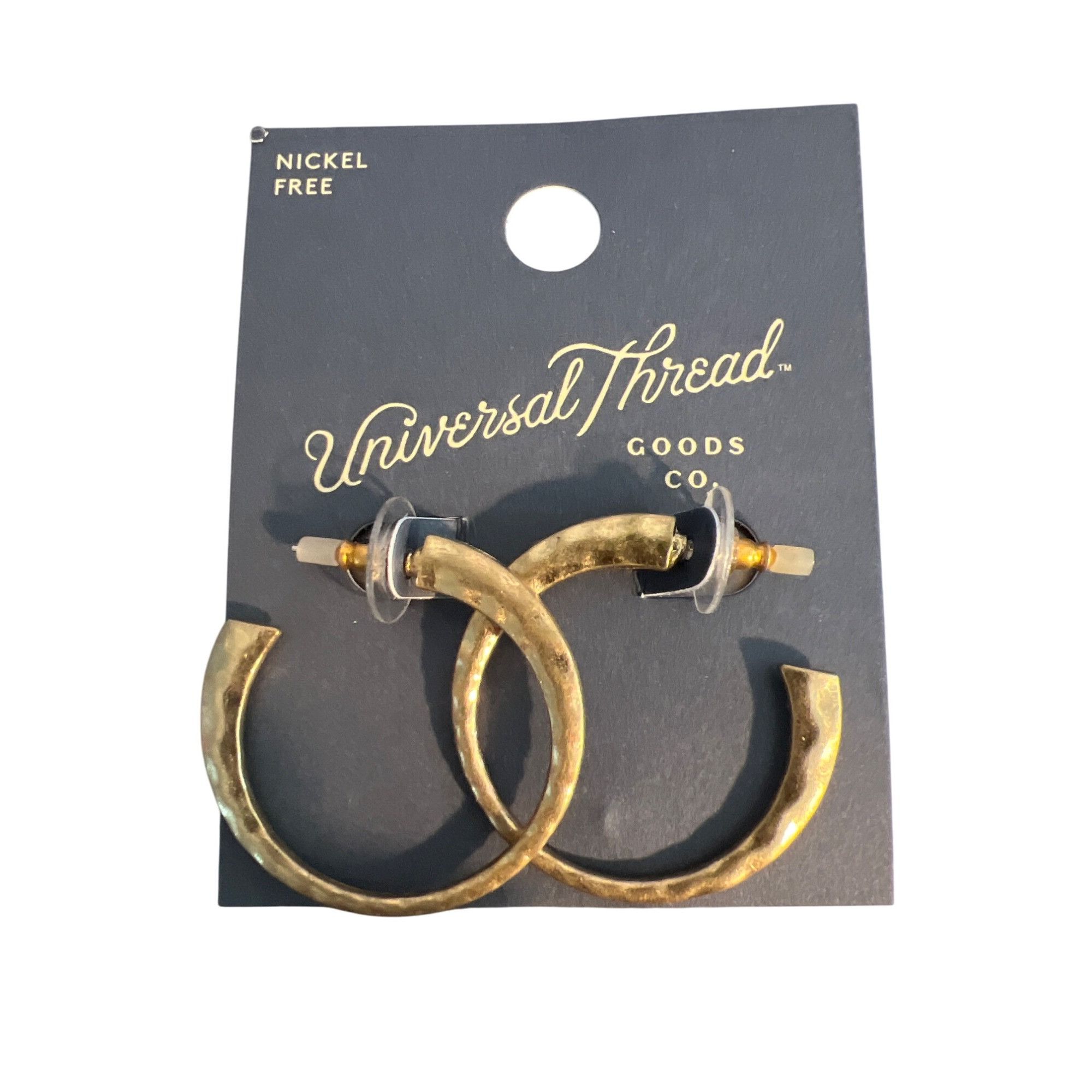 Other Universal Thread 3 Pair Hoop Earrings Gold Silver Tone Hinge Size ONE SIZE - 4 Thumbnail