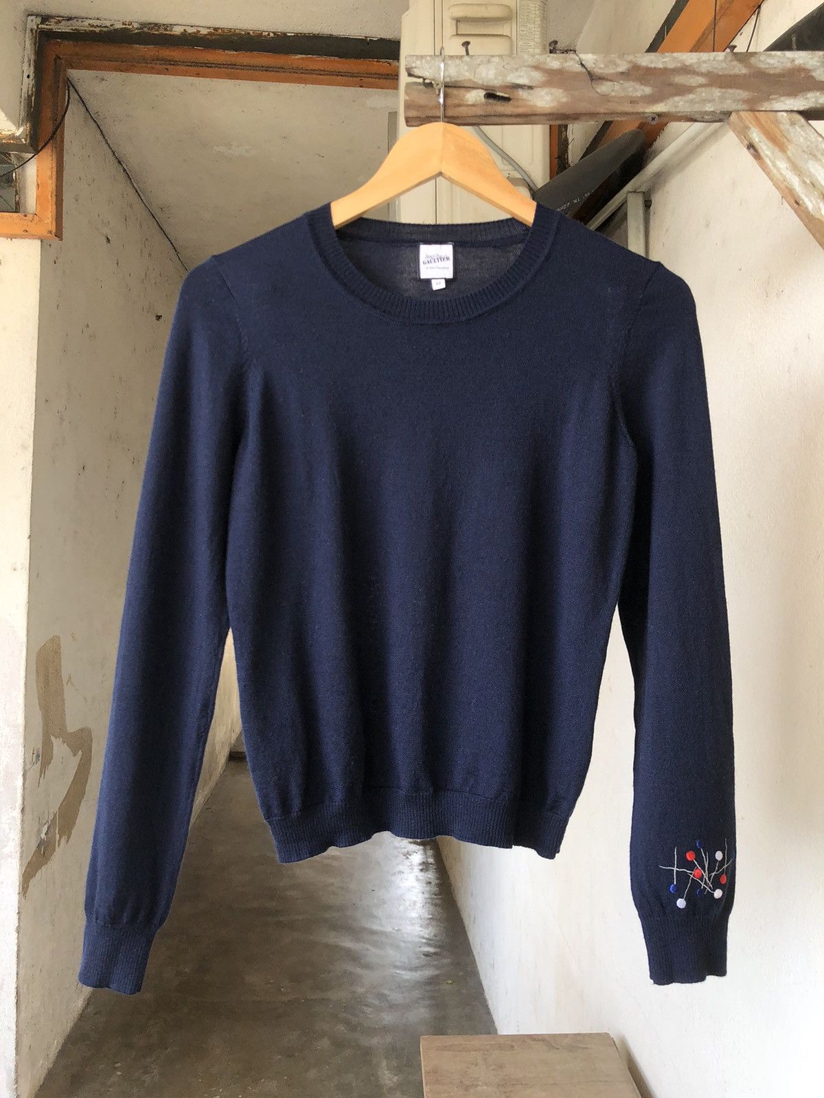 Jean Paul Gaultier Jean Paul Gaultier Blue Knit Wool Cardigan Sweater Size M / US 6-8 / IT 42-44 - 1 Thumbnail