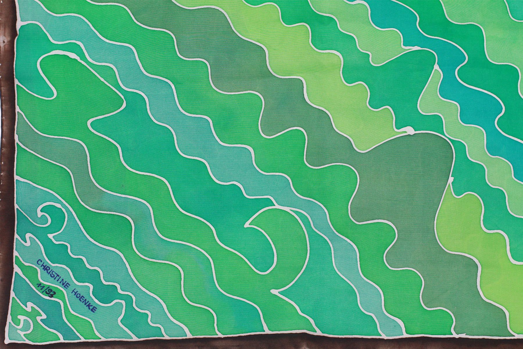 Vintage Vintage 1993 Silk Scarf – Hand-Painted Landscape Design Size ONE SIZE - 5 Thumbnail