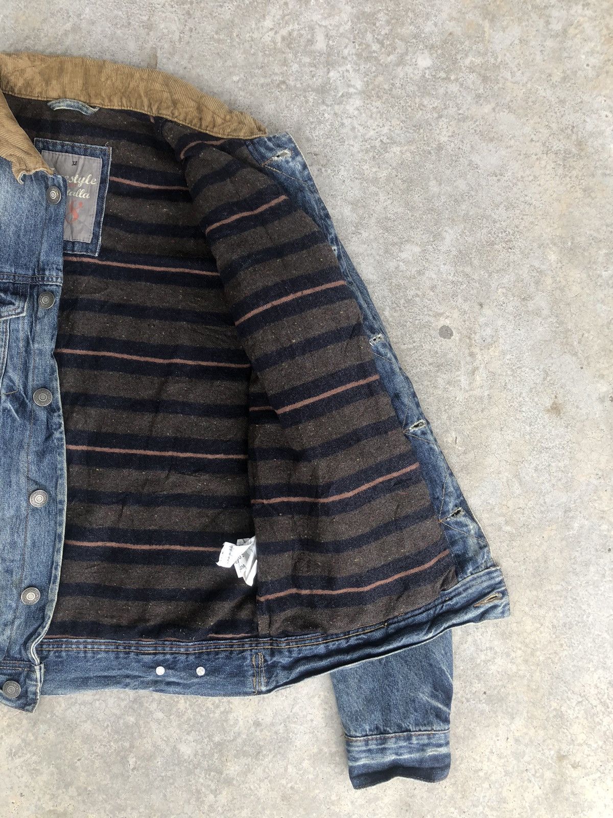 Japanese Brand Blanket Lined Green Denim Jacket Distressed Size US M / EU 48-50 / 2 - 4 Thumbnail