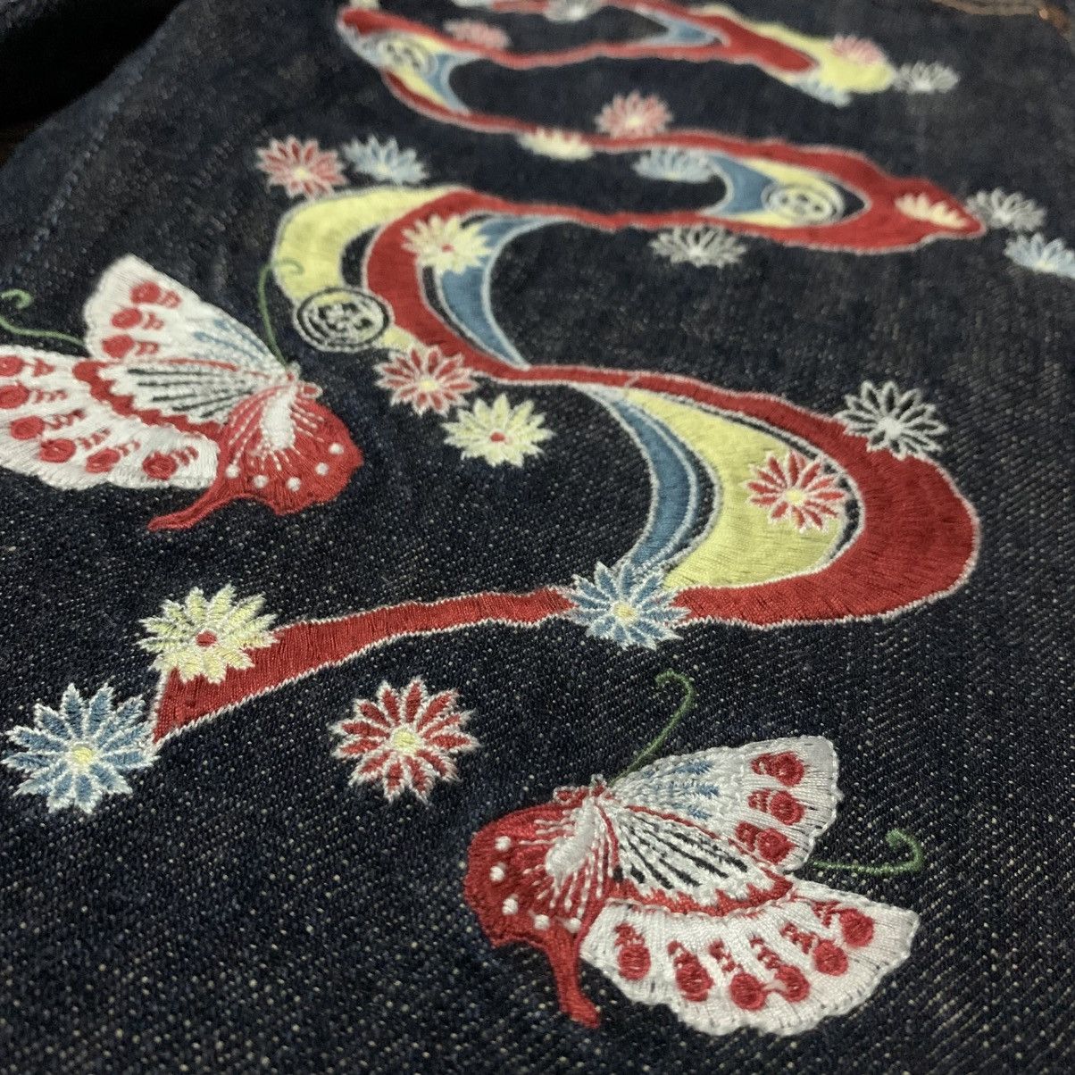 Evisu Yamane Butterfly Selvedge Denim Pants Size 28" / US 6 / IT 42 - 4 Thumbnail