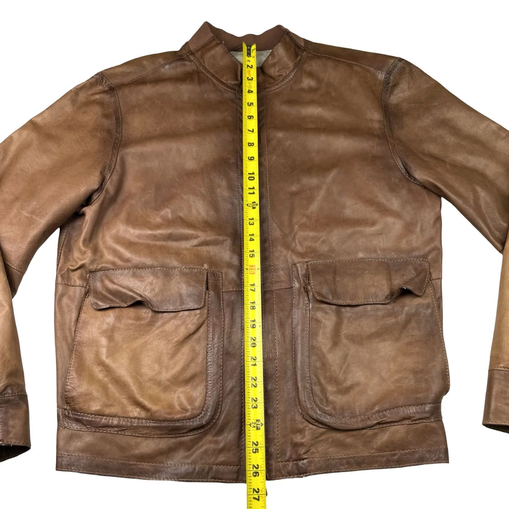 Vintage VINTAGE Gimo's Leather Bomber Jacket Brown Mens Medium Italy Size US M / EU 48-50 / 2 - 6 Thumbnail