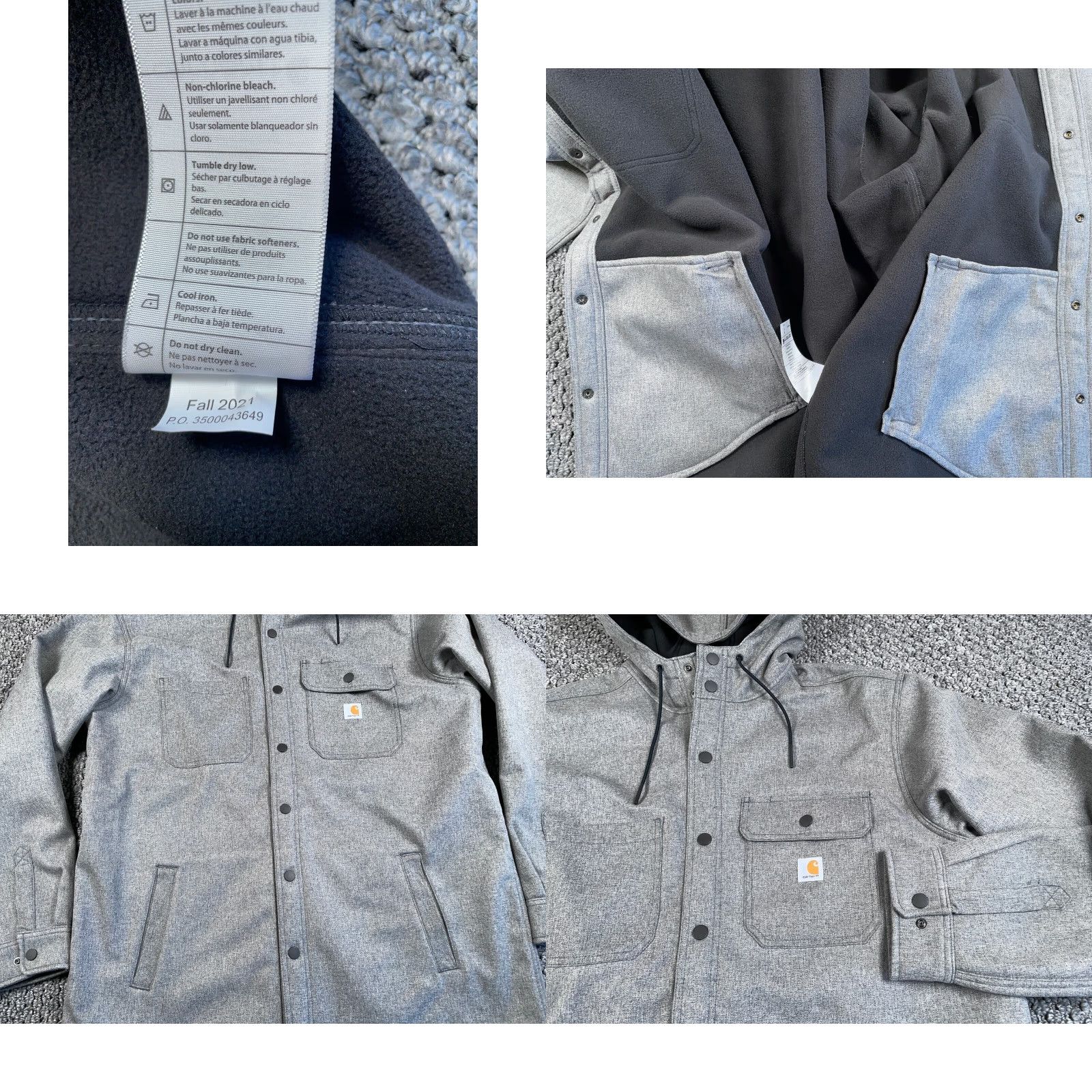 Carhartt Carhartt Rain Defender Hooded Shirt Jacket Adult XL Gray Relaxed Fit 105022 BKH Size US XL / EU 56 / 4 - 9 Thumbnail