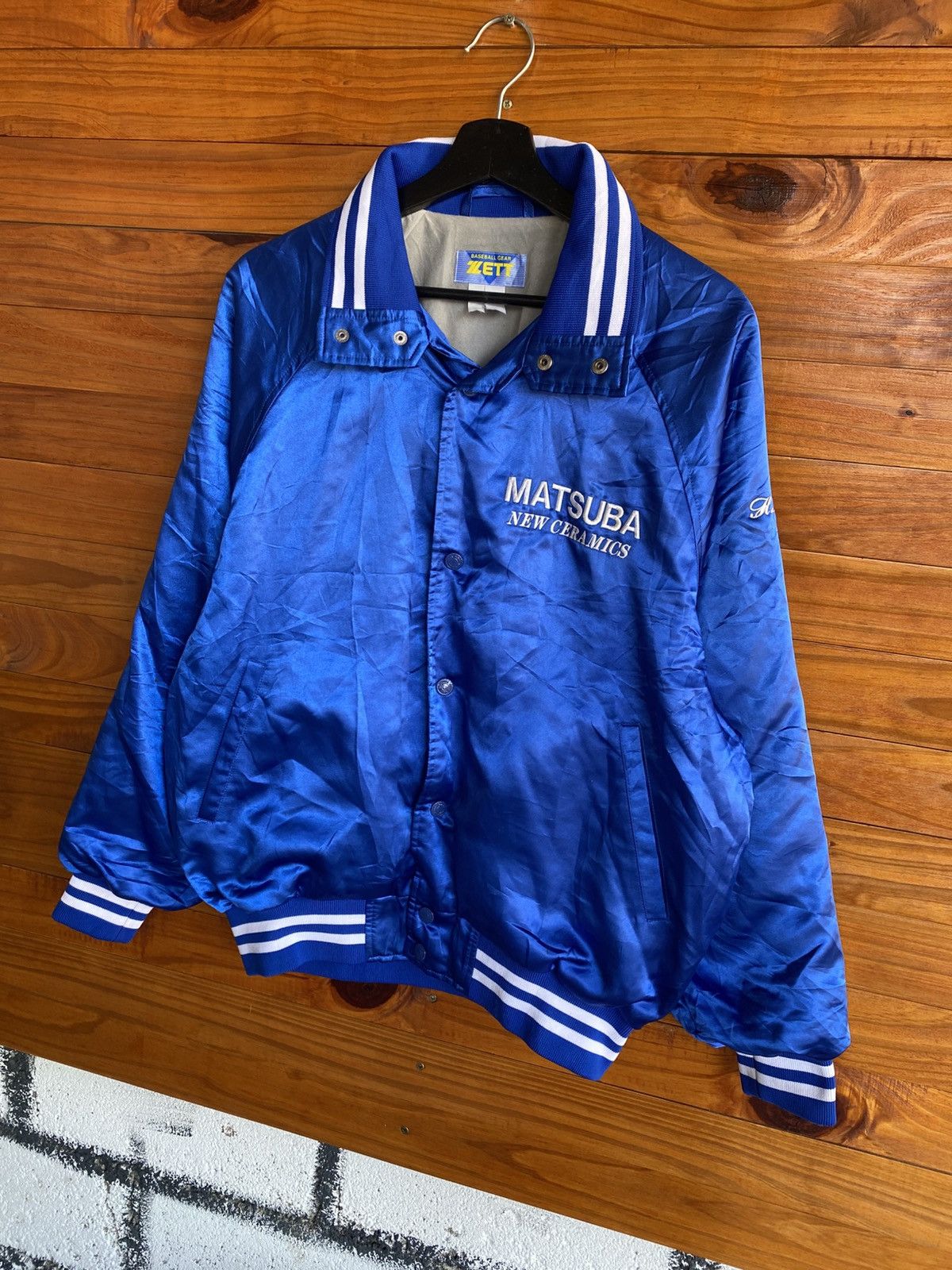 Japanese Brand Zett Baseball Gear Matsuba New Ceramics Blue Varsity Jacket Size US L / EU 52-54 / 3 - 4 Thumbnail