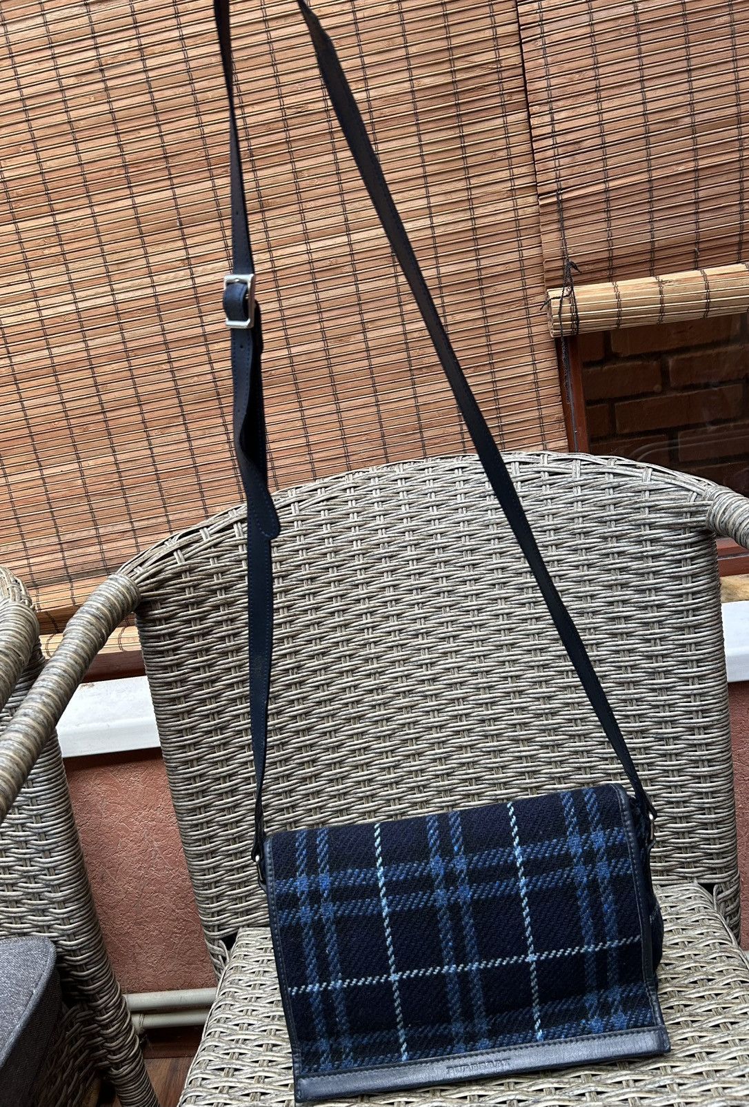 Burberry Burberry London Blue Nova Check Tweed Leather Crossbody Bag Size ONE SIZE - 7 Thumbnail