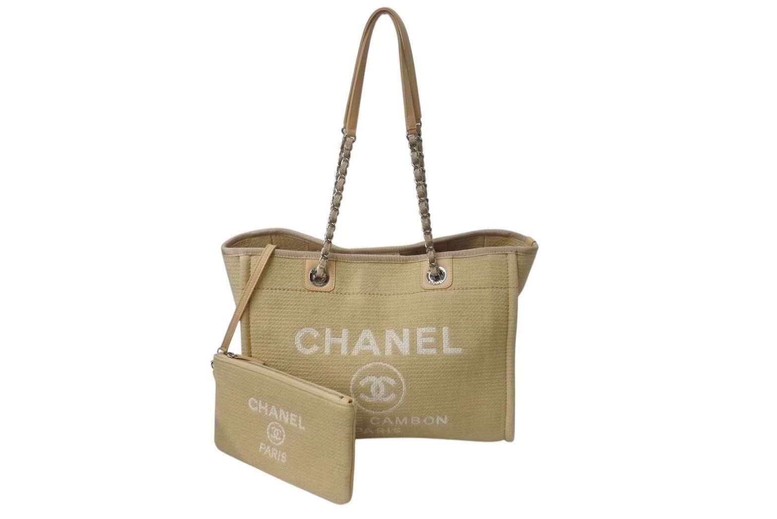 Chanel Deauville Mm Tote Bag in Beige, Men's