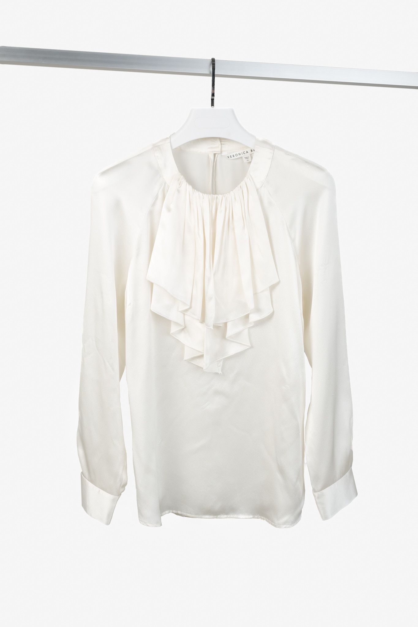 Veronica Beard Veronica Beard AW/16 Cream Silk Ruffle-Neck Blouse Size M / US 6-8 / IT 42-44 - 1 Thumbnail