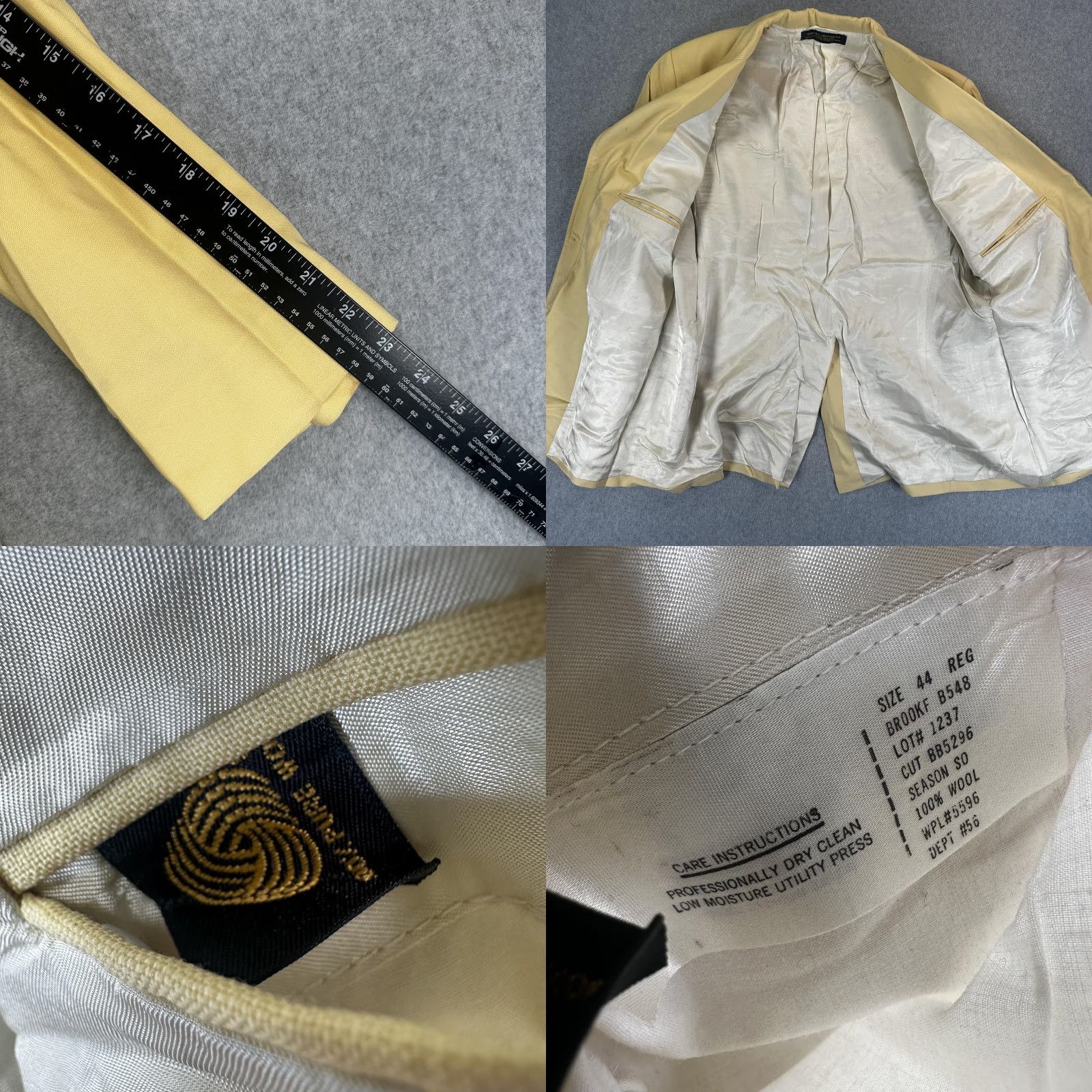 Brooks Brothers VINTAGE Brooks Brothers Blazer Sport Coat Mens 44 Regular Wool Beige Nautical Classic Two-Piece Notch Lapel 2-Button Cuffs Anchor Buttons USA Size 44R - 8 Thumbnail
