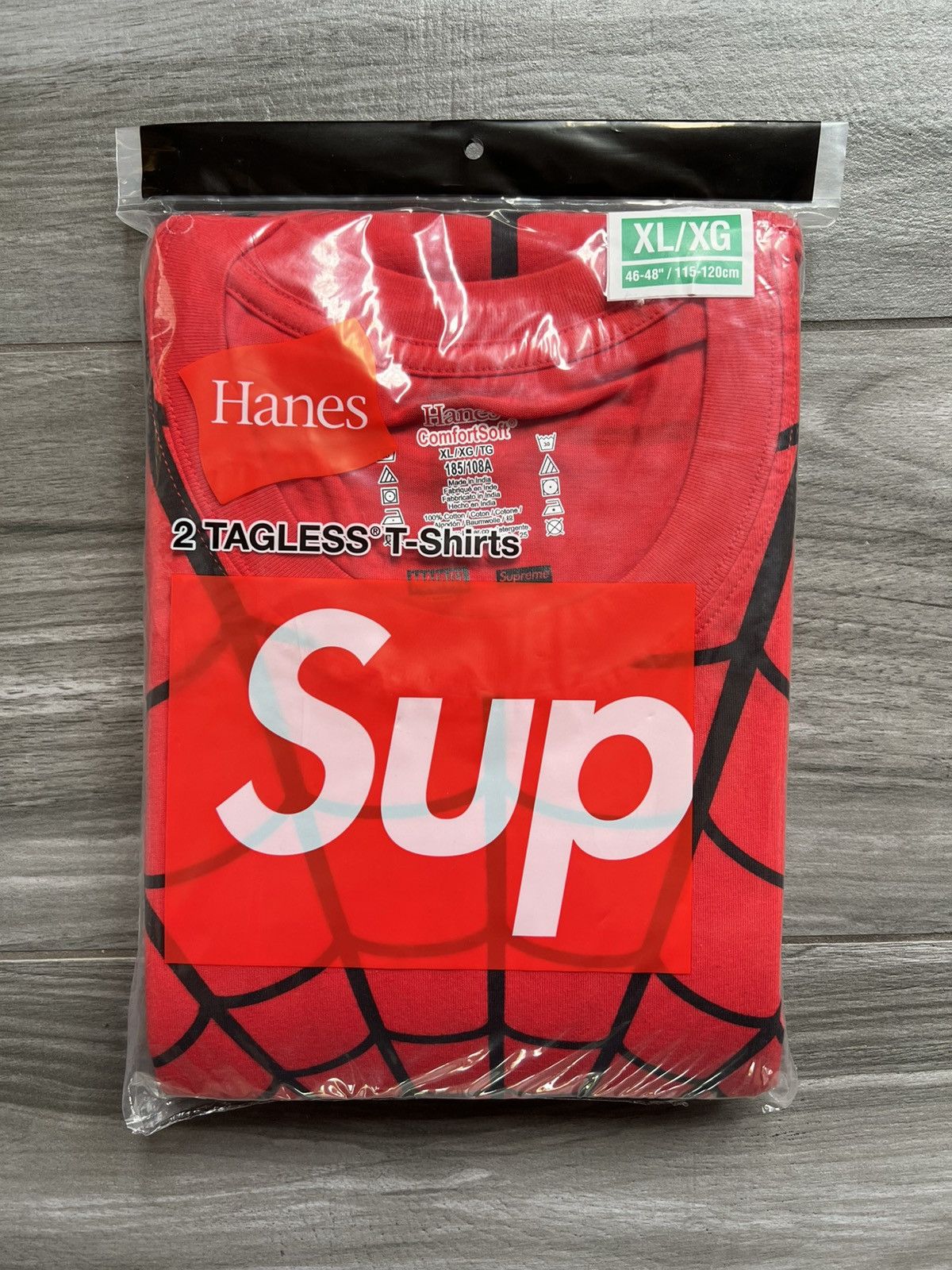 Hanes × Supreme Supreme Hanes Spider-Man SS26 Tagless Tees Red (2 Pack) Size US XL / EU 56 / 4 - 1 Thumbnail
