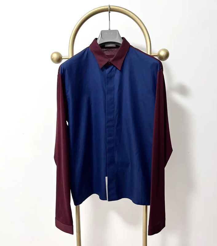 Dior Colorblock Long Sleeve Cotton Shirt 0089