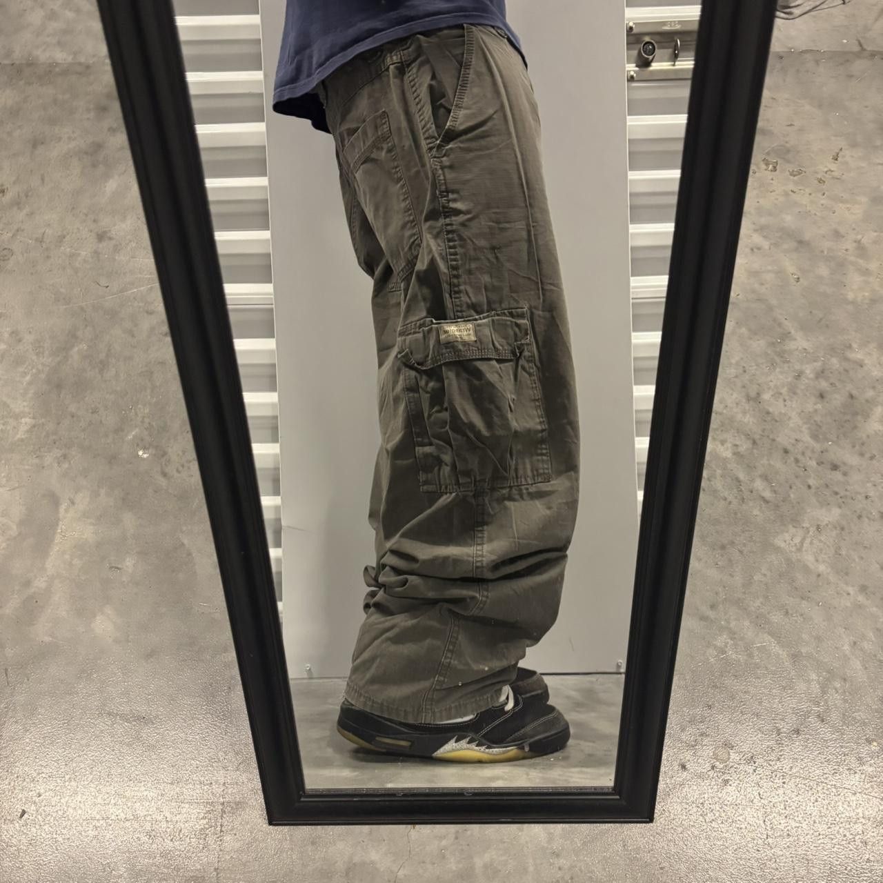 Japanese Brand × Vintage Crazy Vintage Y2K/2000s Baggy Grey Streetwear Skater Cargo Pants! Size US 38 / EU 54 - 2 Thumbnail