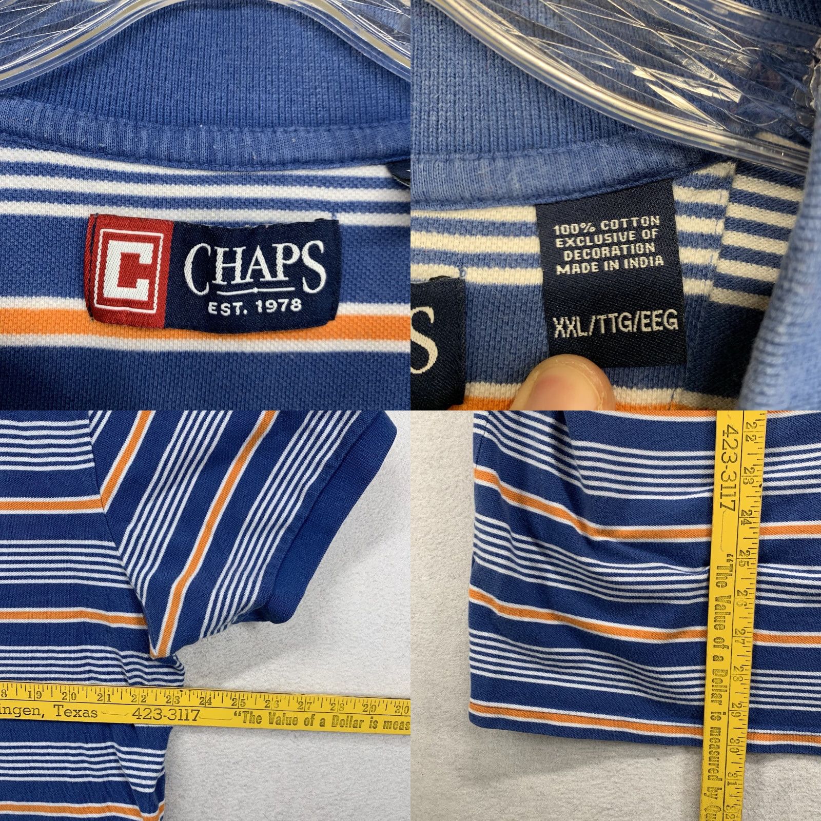 Chaps VINTAGE Ralph Lauren Chaps Polo Shirt Men’s 2XL Short Sleeve Casual Blue 90s Preppy Size US XXL / EU 58 / 5 - 8 Thumbnail