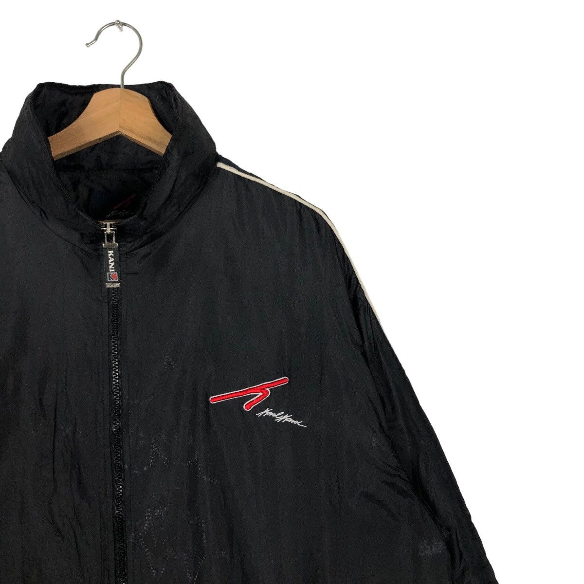 Japanese Brand 🔥90’s Vintage Zipper Jacket Karl Kani Big Logo Striped Size US XL / EU 56 / 4 - 6 Thumbnail