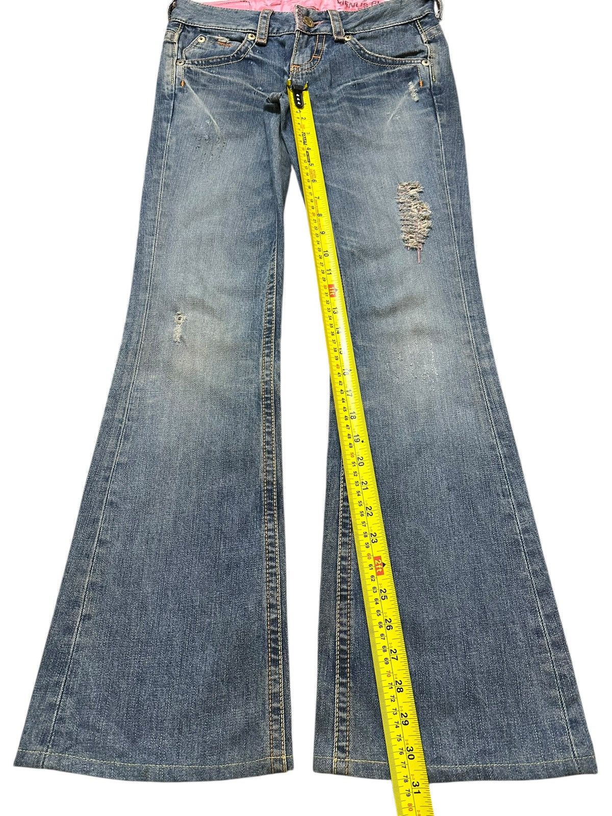 Edwin Vintage Japan Edwin Faded Wash Distress Wide Leg Flare Jeans Size 29" - 13 Thumbnail