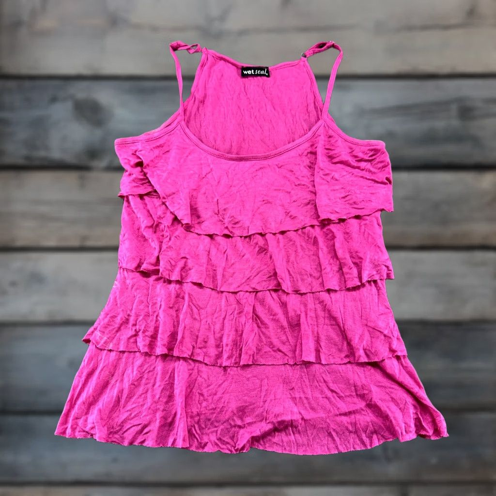 Vintage VINTAGE Wet Seal Shirt Womens XL Pink Tank Top Sleeveless Tiered Ruffle USA Y2K Size XL / US 12-14 / IT 48-50 - 1 Thumbnail