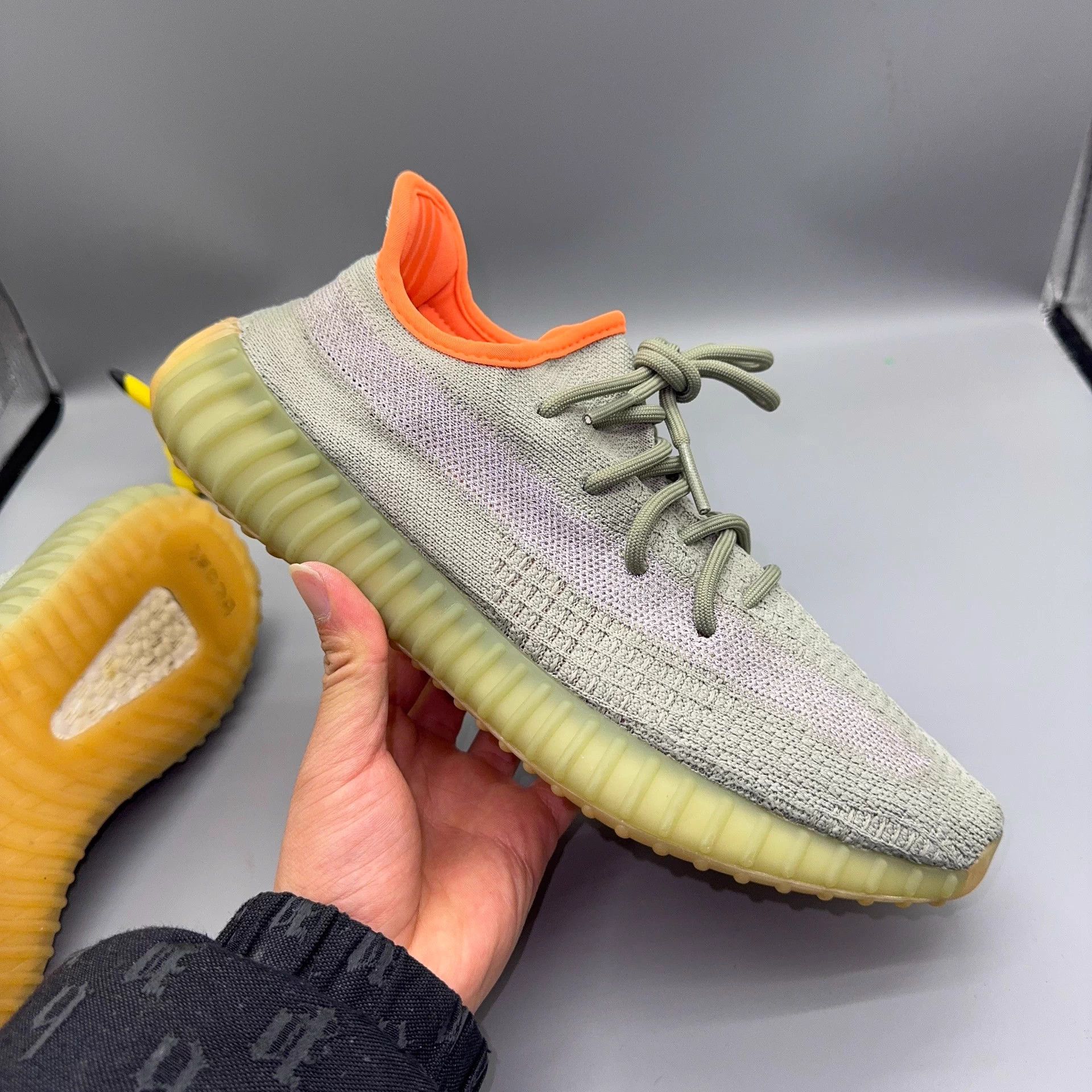 Adidas Adidas Yeezy 350 Sage Honeydew Reflective Gray Orange 43 Size US 10 / EU 43 - 5 Thumbnail