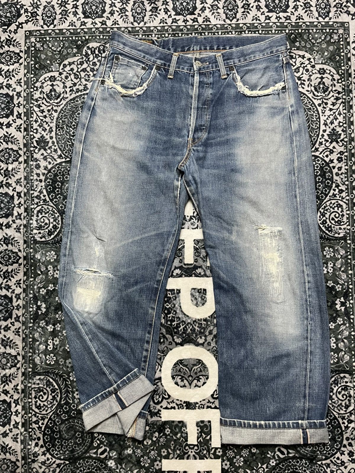 Edwin Edwin 505sx selvedge distressed Size US 33 - 1 Thumbnail