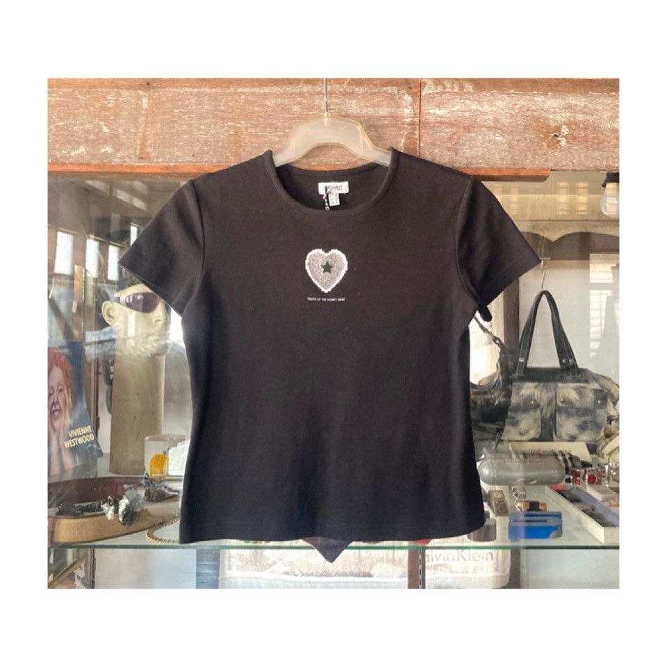 ESPIRIT Vintage ESPRIT Cute Glitter Heart Print Baby Doll Tee Size M / US 6-8 / IT 42-44 - 1 Thumbnail