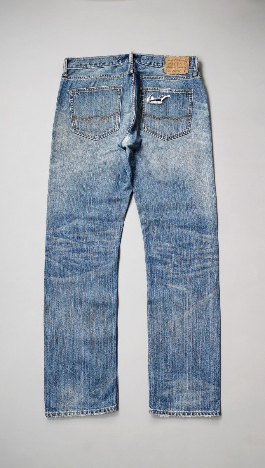 American Eagle Outfitters American Eagle Slim Straight Patchwork Distressed Jeans Size US 34 / EU 50 - 8 Thumbnail