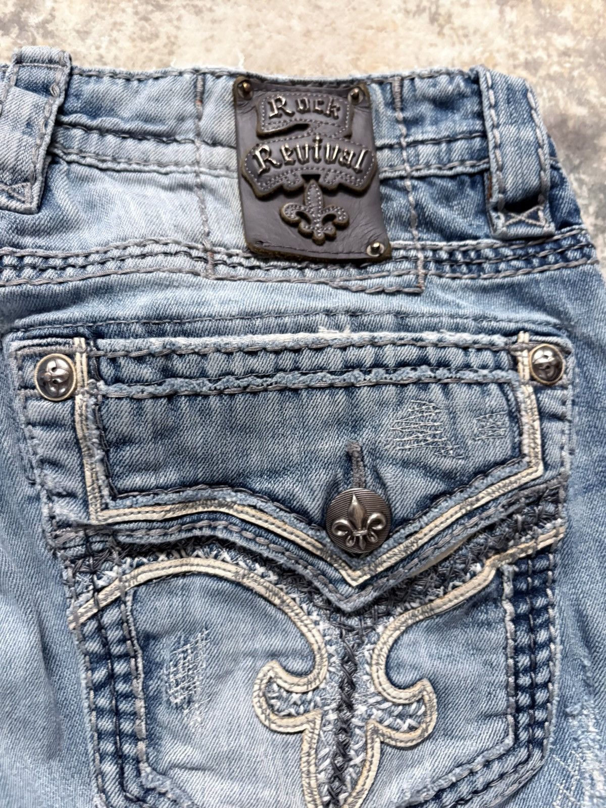 Rock Revival 90’s Rock Revival Vintage Distressed Faded Jeans Opium Size US 34 / EU 50 - 4 Thumbnail