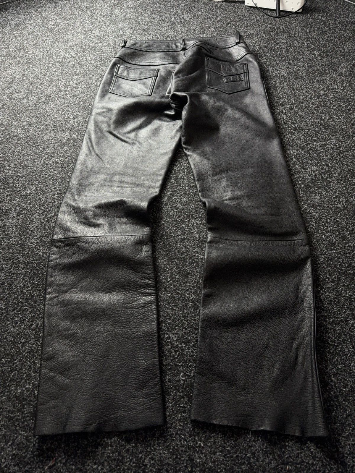 Genuine Leather 00s Racing Moto Biker Rock Punk Chrome Style Leather Pants Size US 32 / EU 48 - 17 Thumbnail