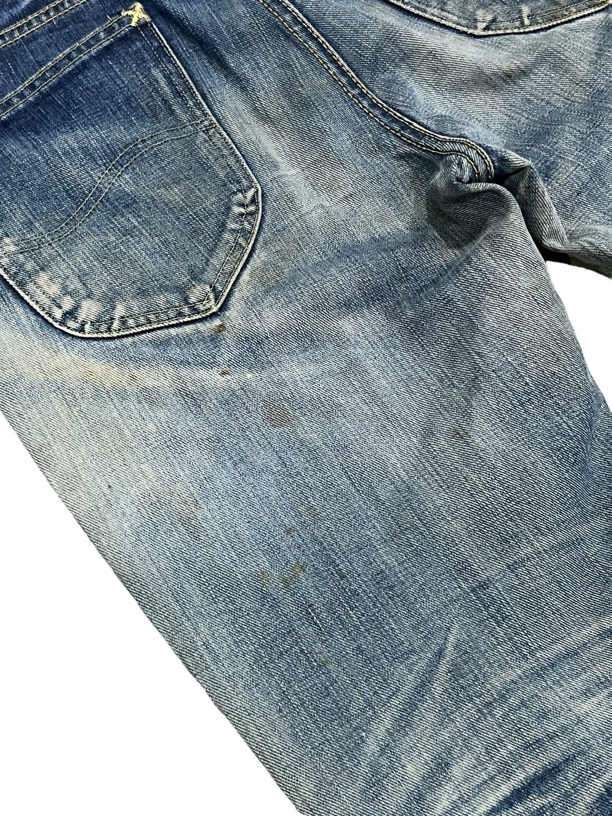 Lee × Midnight Organic 🔥Vtg LEE Thrashed Patina Stain Mudwash FLARE Organic Jeans Size US 30 / EU 46 - 16 Thumbnail