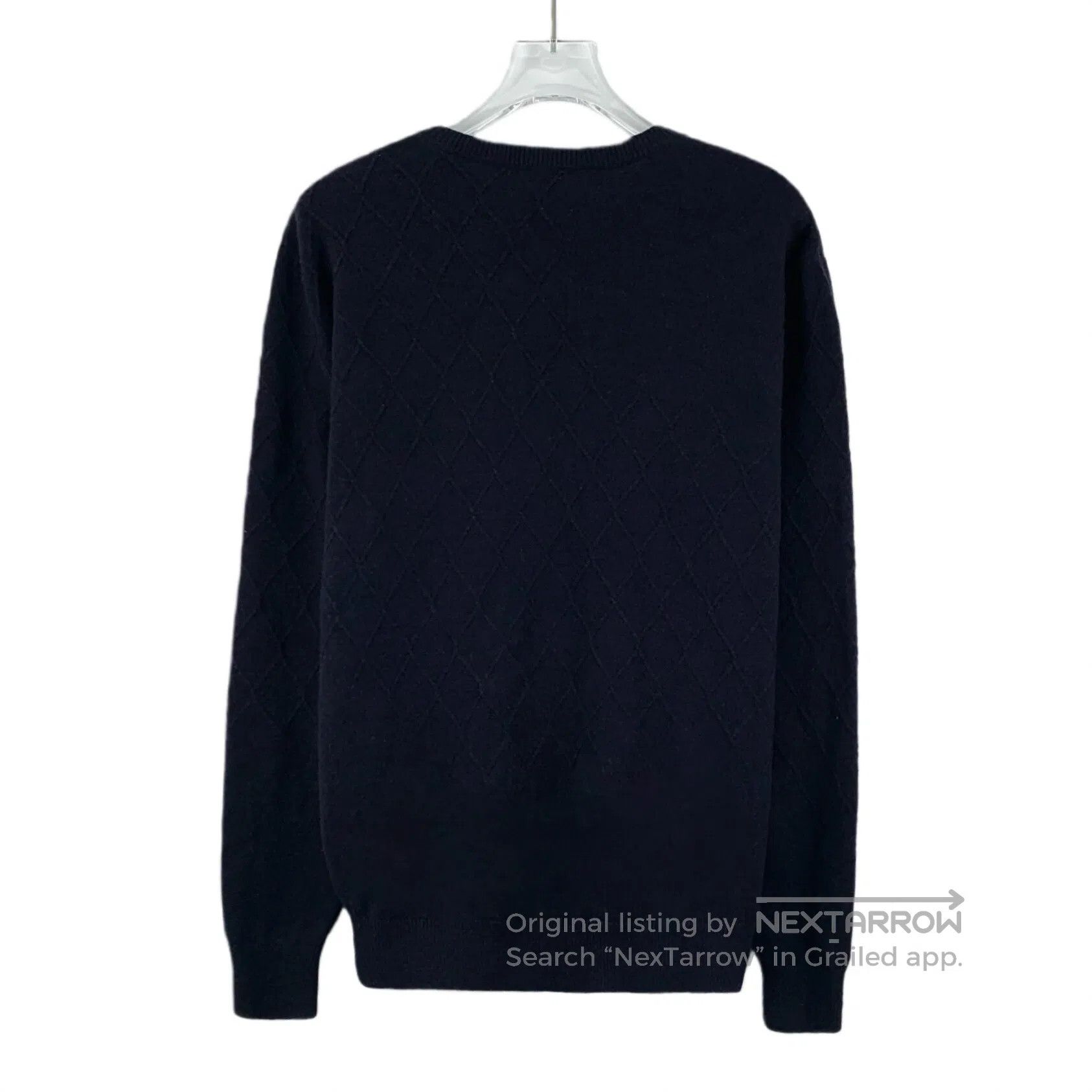 Versace Versace Navy blue diamond pattern wool round neck long sle Size US M / EU 48-50 / 2 - 2 Thumbnail