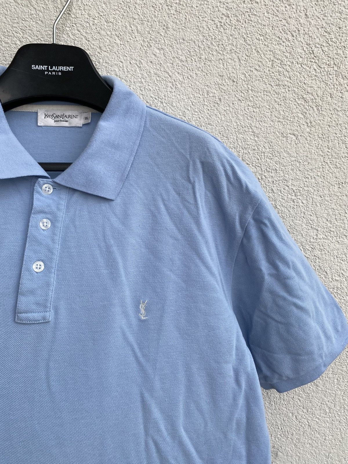 image of Vintage x YVES Saint Laurent Blue YSL Polo Shirt YSL Shirt YSL Tee, Men's (Size 2XL)