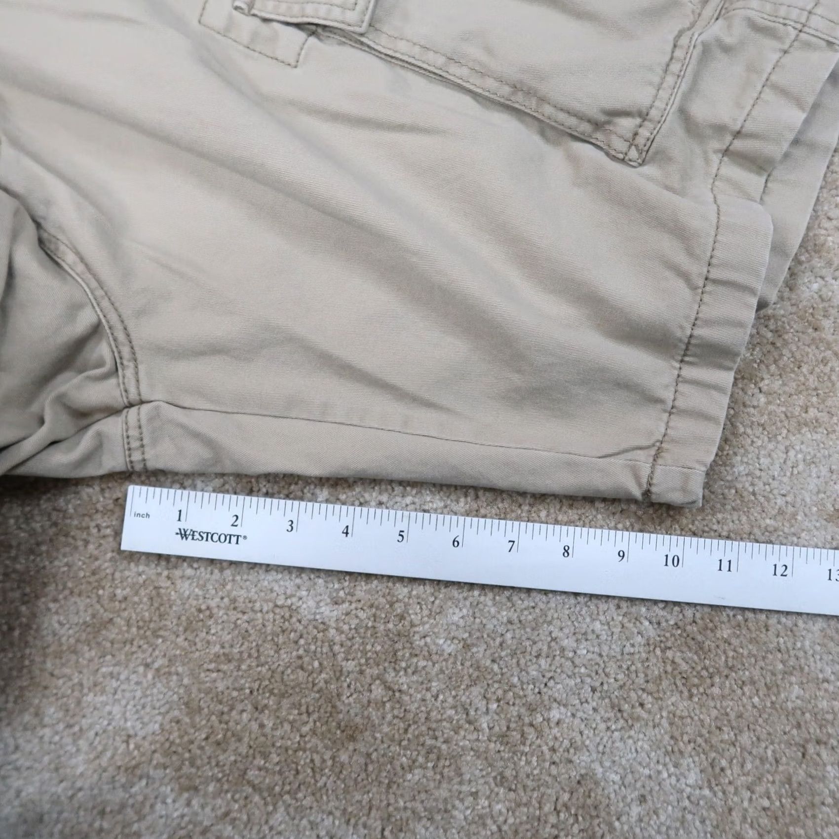 Vintage Plugg Cargo Shorts Men 34 Flat Front Pockets Beige Regular Waist Size 34 Summer Casual Mens Size US 34 / EU 50 - 6 Thumbnail
